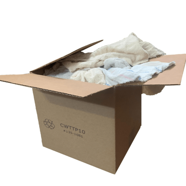 Terry Towels White | Shop Rags by the Box | Absorbent Wipers