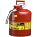 Justrite, #7225120 Type II Accuflow Red Gas Can, 2.5 Gal. w/ 5/8 in. Hose - 330-7225120