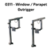 Chutes International, #0311 DuraChute Window/Parapet Outrigger (Set) - 441-0311