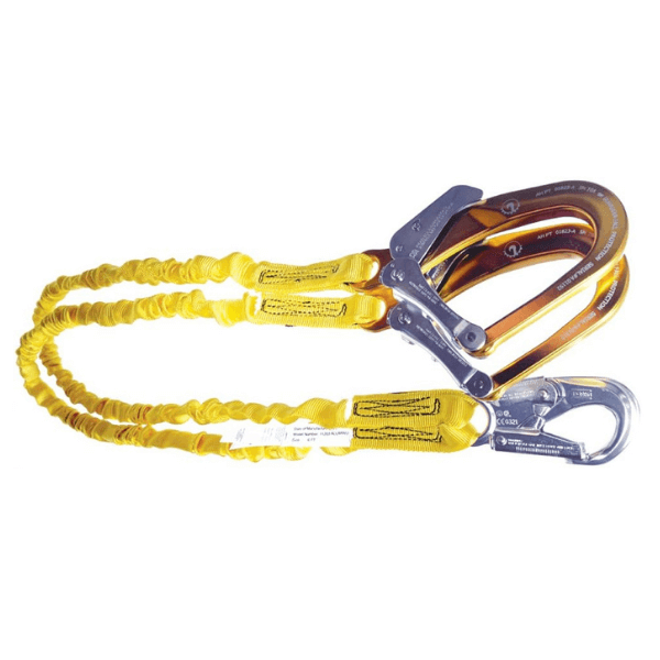 Guardian 21215 Double Leg Internal Shock Lanyard w/ High Strength Rebar Hooks