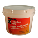 Karnak - 671 Karna-Seal Silicone Roof Sealant, White, 2.5 gallon Karnak, KAR-671, Karna-Seal, 2.5 gallon, adhesive, repair, sealant, cement, dope