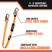 Malta Dynamics - MD-C5200 - 4-6' Adjustable Restraint Lanyard w/ 2 Steel Snap Hooks - MD-C5200