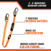 Malta Dynamics - MD-C5200 - 4-6' Adjustable Restraint Lanyard w/ 2 Steel Snap Hooks - MD-C5200