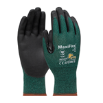 PIP 34-8743 Maxiflex A2 Cut Glove with Nitrile Coated Microfoam Grip on Palm & Fingers, Green, (Dozen) pip, 34-8743, maxiflex, cut, glove, nitrile coat, nitrile, microfoam, grip, palm and fingers, touchscreen, compatible, a2, green, 34-8743-M, 34-8743-L, 34-8743-XL, 34-8743-XXL