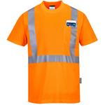 Portwest S190 - Hi-Vis Pocket T-Shirt, Orange Portwest, S190-O, Hi-Vis, Pocket T-Shirt, Orange, moisture wicking