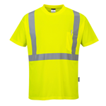 Portwest S190 - Hi-Vis Pocket T-Shirt, Yellow Portwest, S190-Y,  Hi-Vis, Pocket T-Shirt, Yellow, moisture wicking