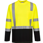 Portwest S398 - Laguna Hi-Vis Contrast Pocket T-Shirt Long Sleeve, Yellow/Black Portwest, PW-S398-Y, Laguna, Hi-Vis, Contrast, Pocket T-Shirt, Long Sleeve, Yellow/Black