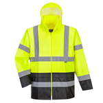 Portwest UH443 - Hi-Vis Contrast Rain Traffic Jacket Yellow/Black Portwest, PW-UH443-YB,  Hi-Vis, Contrast, Rain Traffic Jacket, Yellow, Black