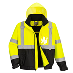 Portwest US364 - Hi-Vis 2-in-1 Contrast Bomber Jacket, Yellow/Black Portwest, US364, Hi-Vis, 2-in-1, Contrast Bomber Jacket, Yellow, Black