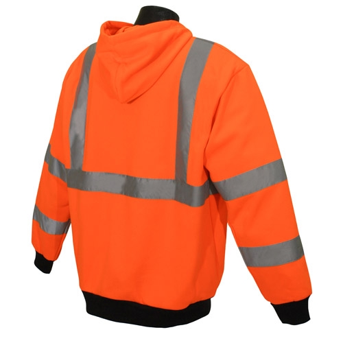 Radwear SJ01 Class 3 Long Sleeve Hooded Sweatshirt Hi-Viz Orange 345 ...